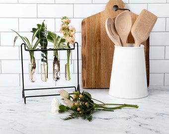 Propagation Stations - Plant Propagation Station for Plants - Iron & Glass Propagation Vase - 4 Test Tube Plant Holder - Plant Starter Tubes
