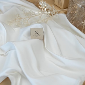 Royal Mikado Light Ivory /Off White Matte Stretch Satin Fabric, Bridal Satin Premium Structure, Textured Satin Hi Quality For Sewing Dresses