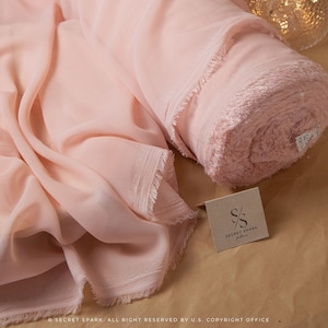 Rose Shadow Matte Chiffon, Airy Quality Chiffon By the Yard, High Quality Chiffon Good Drape, Lightweight Chiffon for Dresses, Decor | Aura