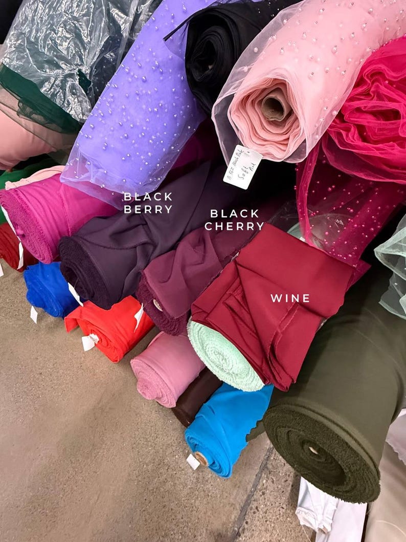 Crepe Stretch Fabric for Bridal & Evening Dresses, Matte Elastic Crepe Fabric by the Yard, Body Sculpting Dressmaking Spandex Crepe | Grace image 17