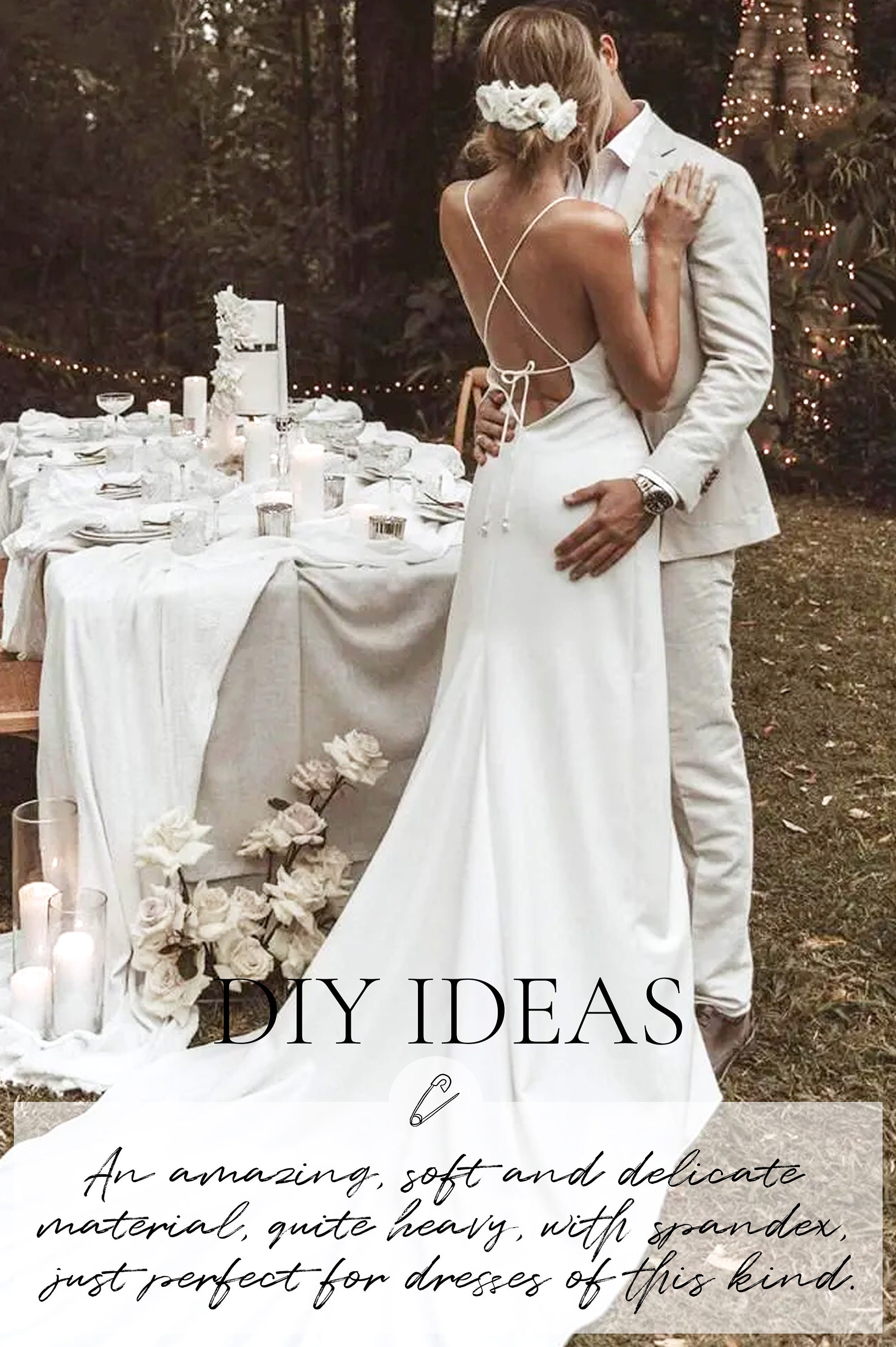 luxury crepe fabric dress for wedding Orla ~ Luxury Crepe Wedding Dress