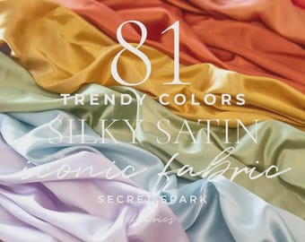 81 Colors Soft Silky Satin Fabric by the Yard with Stretch for Wedding Gowns, Bridesmaid Dresses, Charmeuse, Apparel | Iconic