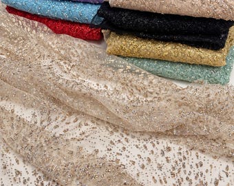 NEW Lumina Crystal Tulle Fabric by the Yard, Sparkling Rhinestone Mesh, Glitter Tulle for Prom Dress, Bridal Gown, Pageant & Evening Wear