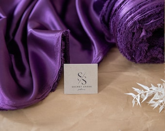 Grape Splash Soft Silky Satin with Slight Noble Shine, 1 Way Stretch for Multipurpose, Table Runners, Shirts, Pajamas, Dress making | Iconic