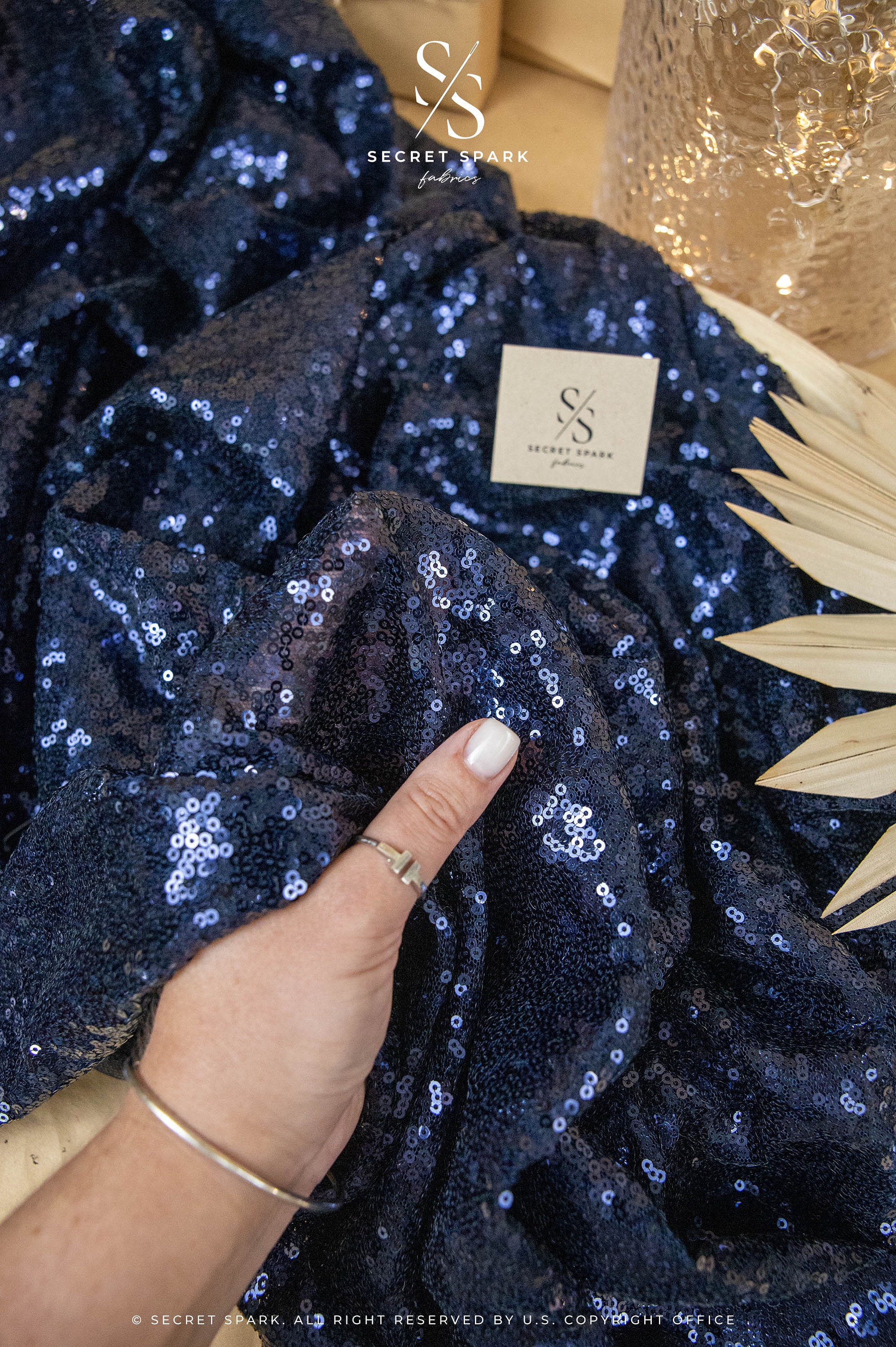 navy blue sequin blouse