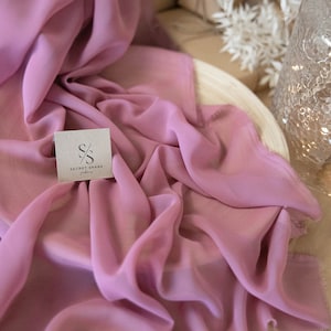 Rose Soft Chiffon, Matte Quality Chiffon By the Yard, High Quality Chiffon With Good Drape, Lightweight Chiffon for Dresses and Decor | Aura