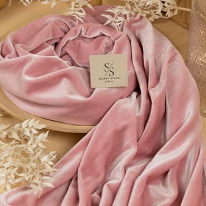 Blush Pink 4 Way Stretch Velvet Fabric – Luxury Soft Velour Material for Dresses, Fairytale Costumes, Crafts and Home Decor | Rich