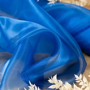 Royal Blue Sparkle Crystal Sheer Organza Fabric, Shiny Crystal Organza Wholesale Fabric for Fashion, Curtains, Event & Home Decor | Glimmer