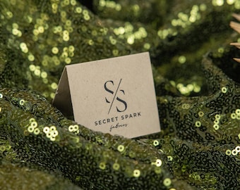 Green Grass Embroidery 3 mm Sequin on Mesh Base Fabric by the Yard, Wholesale for Anniversary parties, or any other special event | Glitz