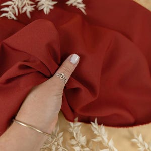 Schamottierter Rost Krepp Stretch Stoff für Kleider, Hosen, Home Interiors, schweres Köper Material zum Nähen, Vorhänge, Kissenbezüge | Anmut