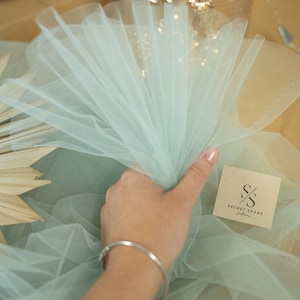 Spring Rain Tulle Airy Fabric by the Yard, Delicate and Matte Tulle Net, Tulle Fabric for DIY Dresses, Decor, Skirts | &quot;Clouds&quot;