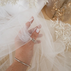 Spirit - 108&quot; White Soft Bridal Tulle Fabric by the yard, Matte and Soft Wedding Tulle for Wedding Veils, Bridal Wear, Tutus, Wholesale Bolt