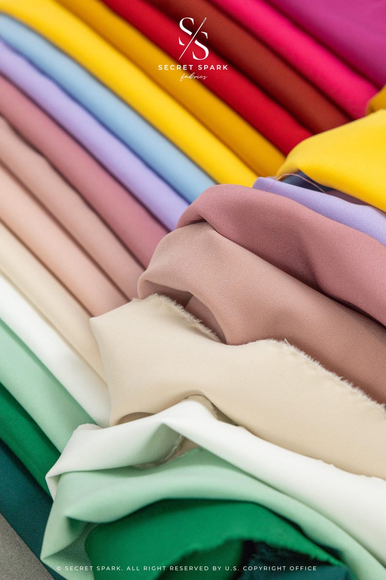 Crepe Stretch Fabric for Bridal & Evening Dresses, Matte Elastic Crepe Fabric by the Yard, Body Sculpting Dressmaking Spandex Crepe | Grace image 4