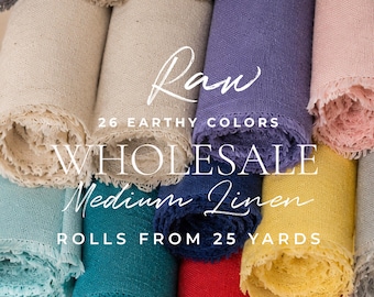50% Wholesale Medium Linen, 196 GSM 70 percent Linen Rayon Blend Fabric Roll From 25 Yards | Raw
