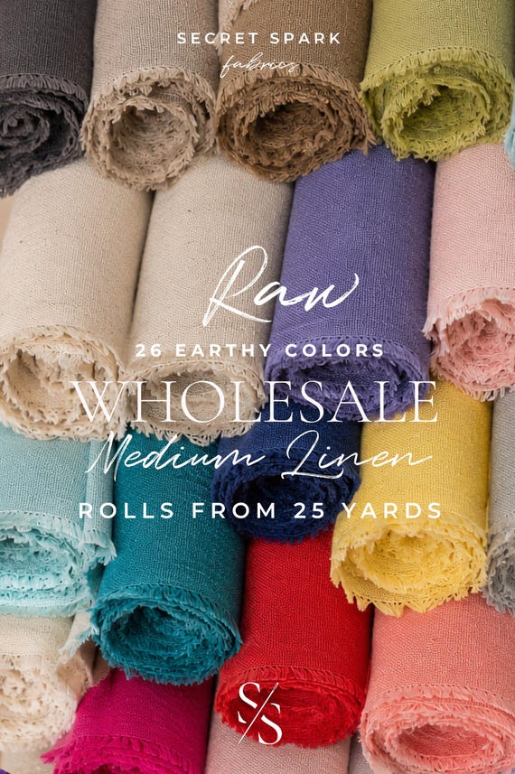 50% Wholesale Medium Linen, 196 GSM 70 percent Linen Rayon Blend Fabric Roll From 25 Yards | Raw