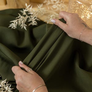 Dark Olive Green Dress Fabric - Etsy