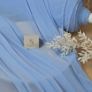 NEU Soft Blue Mirage Power Mesh - Power Mesh Stoff Hauttöne, 4-Wege-Stretch Nylon Mesh Stoff für Tanz oder Eiskunstlaufkostüm Einsätze