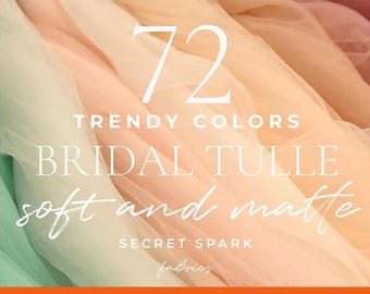 72 colors Soft & Matte Bridal Tulle Fabric by the Yard, Wholesale Tulle Mesh, Tulle Fabric for Wedding Gown, Skirt, Dress, Backdrop | Clouds