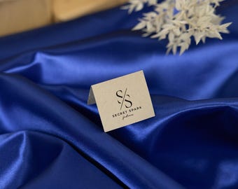Royal Blue Shiny Satin Fabric, Sturdy Non-Stretch Rich Material for Men’s Suits, Event Drapery, Decorative Pillowcases, Evening Wear | Amore