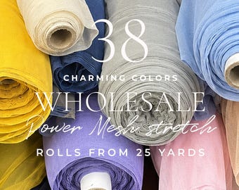 50% Wholesale Power Mesh Fabric, B2B 4-Way Stretch Nylon Mesh by Roll From 25 Yards | Mirage