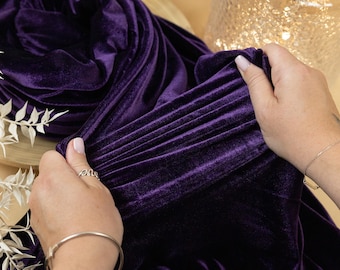 Velluto elasticizzato viola intenso – Velluto regale morbido al tatto a 4 vie per mantelli, tappezzeria antica, costumi di scena e moda drammatica d'epoca / Ricco