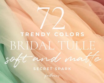 72 colors Soft & Matte Bridal Tulle Fabric by the Yard, Wholesale Tulle Mesh, Tulle Fabric for Wedding Gown, Skirt, Dress, Backdrop | Clouds