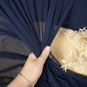 Navy Mirage Power Mesh - 4-Way Stretch Nylon Mesh Fabric, Lightweight Sheer Spandex Mesh Fabric for Corsets, Swimwear, Tight Tops