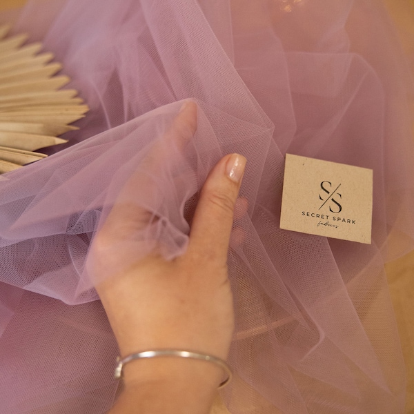 Mauve Soft and Matte Nylon Tulle Fabric by the Yard, Bulk Soft Tulle Net, Tulle Fabric for Dresses and Bottoming | "Clouds" by Secret Spark