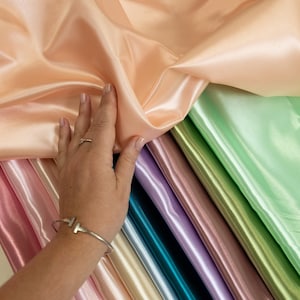 NEW! Elegant Satin Fabric by the yard for Dresses, Gowns, Lining & Costumes - Sturdy Bridal Satin for Slips, Decor, Theater clothes | Amore