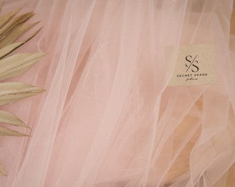 Baby Pink Soft Matte Tulle Fabric by the Yard, Bulk Soft Tulle Net, Tulle Fabric for Dresses and Decor | "Clouds"