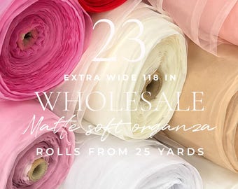 50% Wholesale Matte Organza Fabric, B2B Extra Wide 118in Organza by Roll From 25 Yards | Serenity