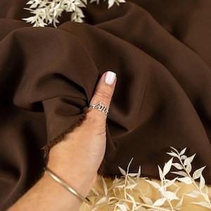 Schokoladen Crepe Stretch Stoff für Blazer, Hosen, Kleider, Braunes schweres Twill Material zum Schneidern, Drapieren & Mode DIY | Anmut