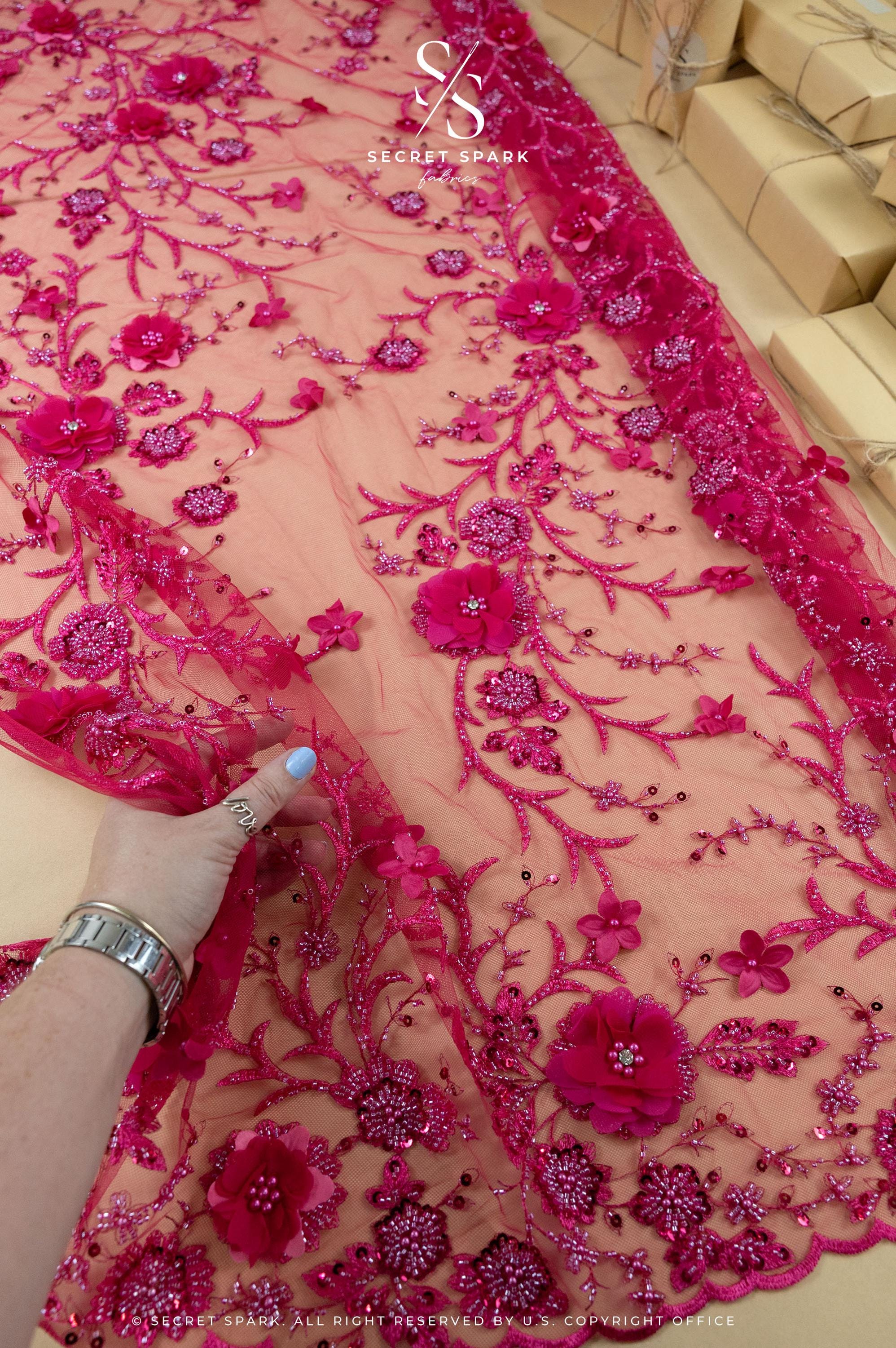 Fuchsia Lace Dress - Etsy
