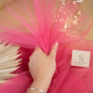 Raspberry Sorbet Soft and Matte Bridal Tulle Fabric by the Yard, Bulk Soft Tulle Net, Tulle Fabric for Dresses and Decor | &quot;Clouds&quot;