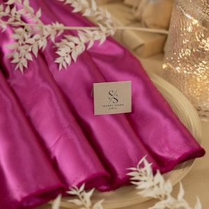 Royal Fuchsia Dense Satin Fabric, Luxurious Non-Stretch Shiny Material for Evening Gowns, Upholstery, Prom Dress and Decor | Amore