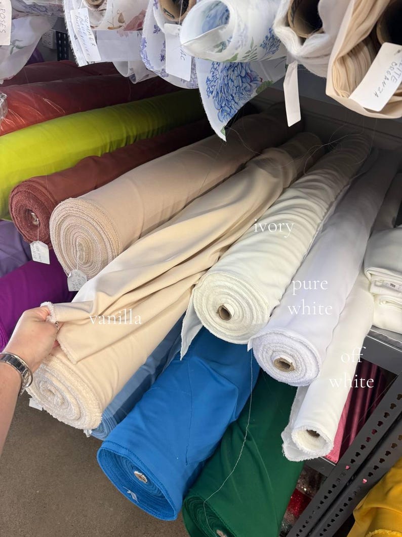 Crepe Stretch Fabric for Bridal & Evening Dresses, Matte Elastic Crepe Fabric by the Yard, Body Sculpting Dressmaking Spandex Crepe | Grace image 8