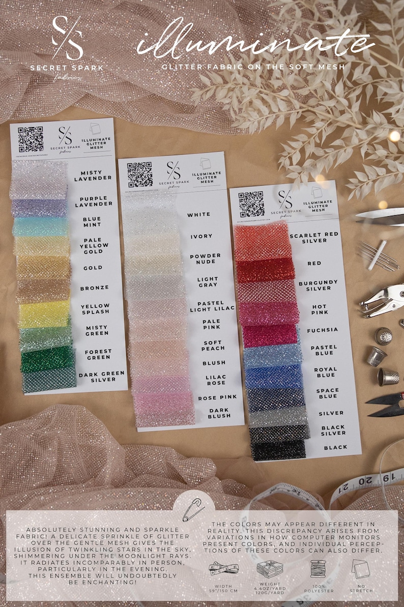 Powder Nude Bridal Shimmering Glitter Tulle Fabric by the Yard for Sparkling Dresses, Beige