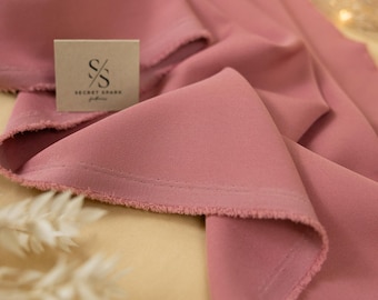 Mauve Rose Crepe Stretch Fabric for Formal Dresses, Tailored Pants, and Blazers, Soft Draping Heavy Crepe for Sewing and Design | Grace