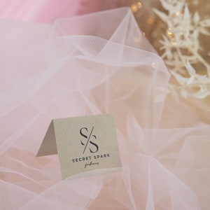 Spirit - 108&quot; NEW Baby Pink color Soft Touch Tulle Fabric by the yard, Great for headpieces, draping, backdrops, decorating tables, arches,