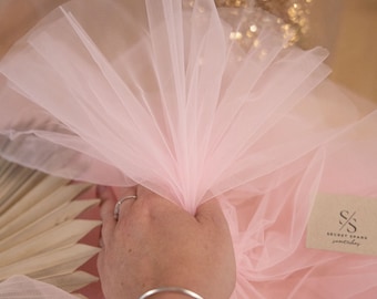 Pink Rose Matte Soft Tulle Fabric by the Yard, Wholesale Soft Tulle Mesh, Tulle Fabric for Dresses and Decor | "Clouds"
