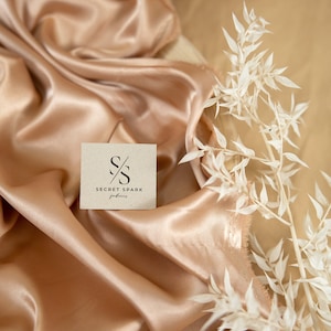 NEW Warm Tan Soft Silky Satin Charmeuse Fabric 1 Way Stretch Fabric, Soft Satin for Women’s Slips, Crafts, Ties, Handkerchiefs DIY | Iconic