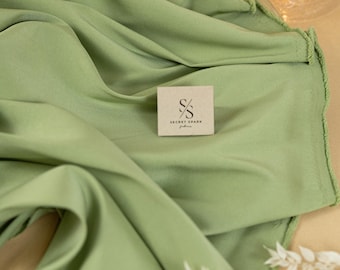 Sage Green Mikado Satin Matte Fabric by the Yard, A Perfect Blend of Satin and Twill, Textured Mikado Material for Dress, Evening Wear DIY