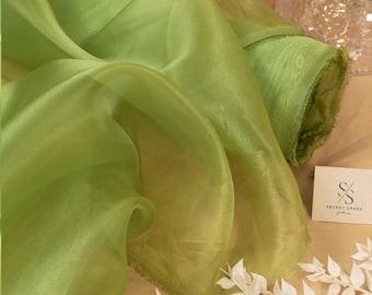 Moss Green Sparkle Crystal Sheer Organza Fabric, Shiny Crystal Organza Wholesale Fabric for Fashion, Curtains, Event & Home Decor | Glimmer