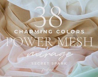 NEW Power Mesh Fabric for Activewear, Lingerie, Dance, Layering & Performance – 4-Way Stretch Nylon Spandex Netting in 38 Colors | Mirage