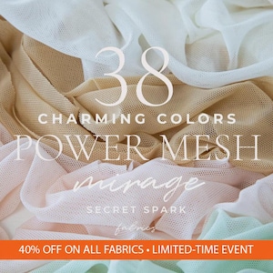NEW Power Mesh Fabric for Activewear, Lingerie, Dance, Layering & Performance – 4-Way Stretch Nylon Spandex Netting in 38 Colors | Mirage