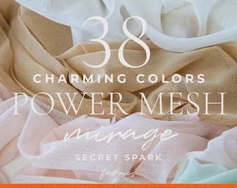 NEW Power Mesh Fabric for Activewear, Lingerie, Dance, Layering & Performance – 4-Way Stretch Nylon Spandex Netting in 38 Colors | Mirage