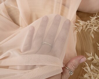 Rose Shadow Mirage Power Mesh - Power Mesh Fabric Skin Tones, 4-Way Stretch Nylon Mesh Fabric for Dance or Figure Skating Costume Insets