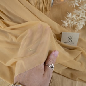 Honey Mirage Power Mesh - 4-Way Stretch Nylon Mesh Fabric, Lightweight Sheer Skin Tone Spandex Mesh Fabric, Corsets & Swimwear Material