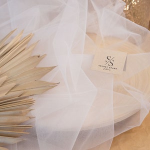White Soft Matte Bridal Tulle Fabric by the Yard, Wedding White Tulle Mesh, Tulle Fabric for Wedding Dress and any Decor etc. | &quot;Clouds&quot;