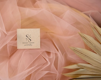 NEW! Blush Italian Soft Tulle Fabric by the Yard, Soft and Matte Tulle Net, Tulle Fabric for Bridal Evening Dresses, Decor, Skirts |"Clouds"